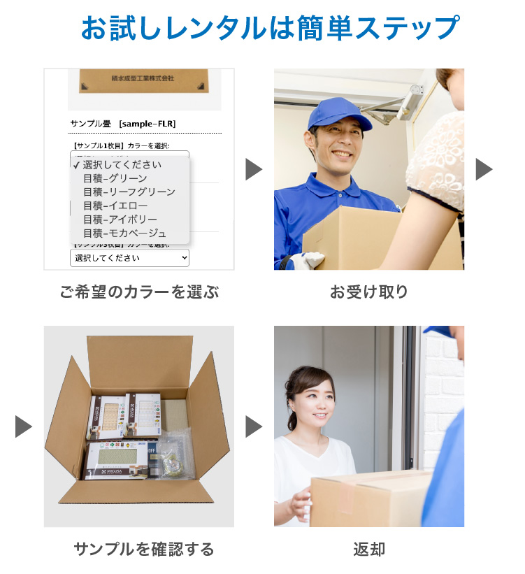 お試しレンタルは簡単ステップ